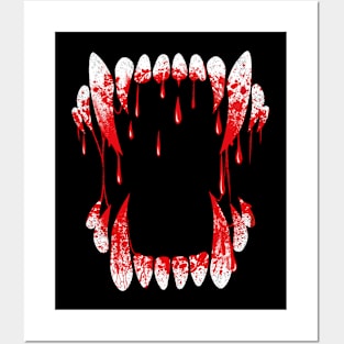 Scary Wolf Fangs With Blood! Posters and Art